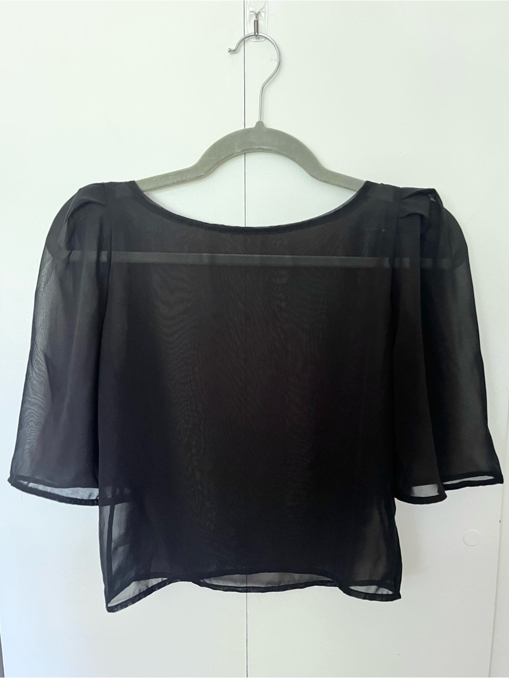 American Apparel Sheer Cropped Blouse Size S